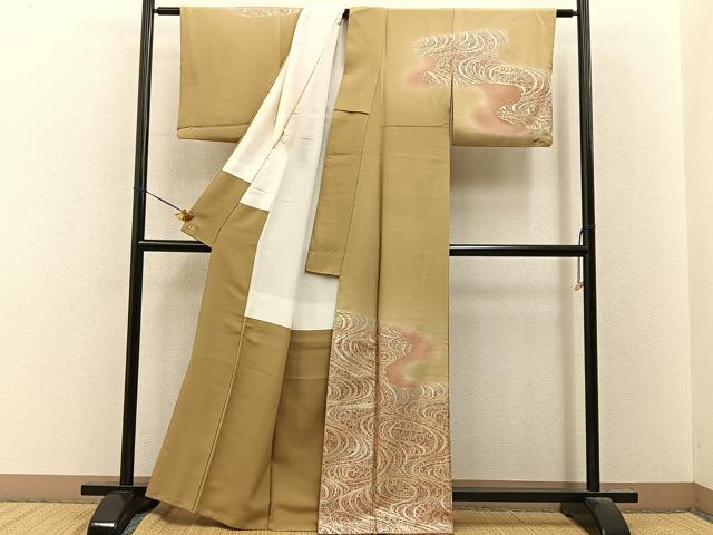 平和屋着物●訪問着 流水文 暈し染め 金銀彩 三越扱い 正絹 逸品 BAAY8129hj