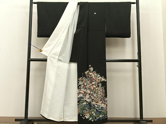 平和屋着物●本加賀友禅作家 泉広治 黒留袖 帆 宝尽くし花鳥文 正絹 逸品 BAAY8130hj