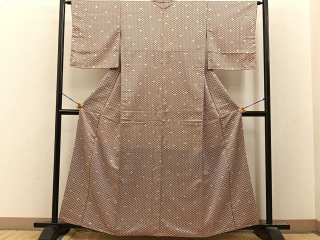 平和屋着物■上質な小紋 菊菱文 正絹 逸品 BAAY8136hj