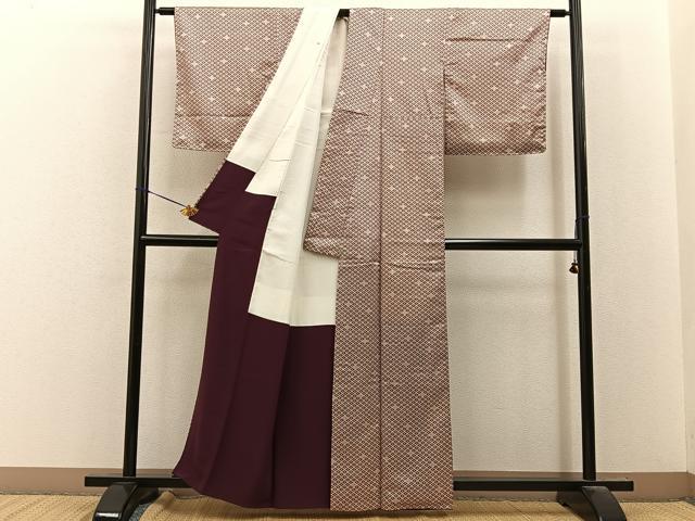 平和屋着物■上質な小紋 菊菱文 正絹 逸品 BAAY8136hj