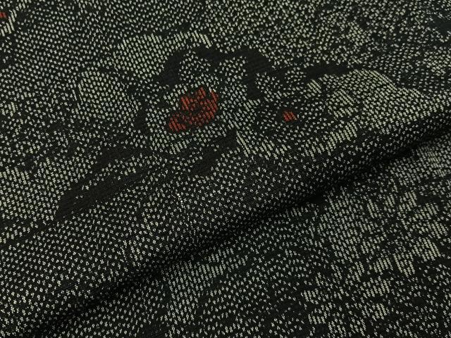 平和屋着物■上質な紬 雲重ね花文 正絹 逸品 BAAY8146hj