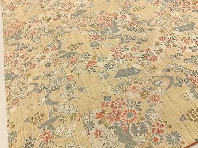 平和屋着物■上質な紬 花車風景文 正絹 逸品 BAAY8148hj