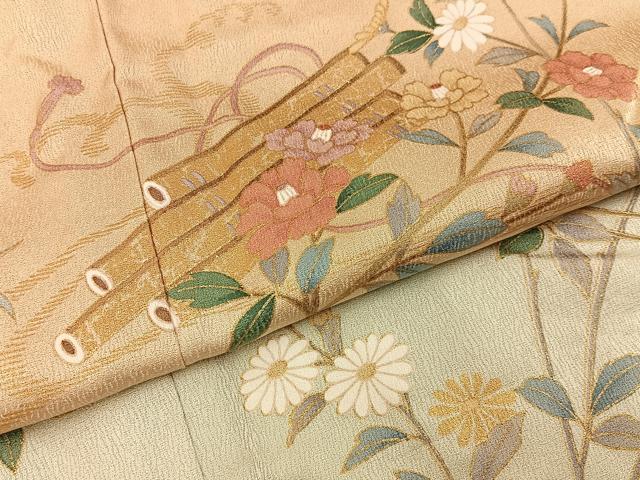 平和屋着物●訪問着 流水貝桶花文 暈し染め 金彩 正絹 逸品 BAAY8149hj