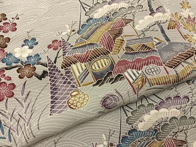 平和屋着物■上質な小紋 松竹梅 御所解文 正絹 逸品 BAAY8158hj