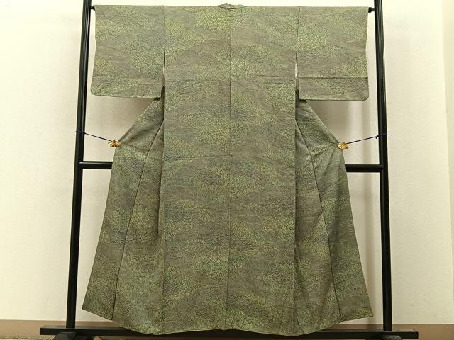 平和屋着物■江戸小紋 流水草花文 正絹 逸品 BAAY8163hj