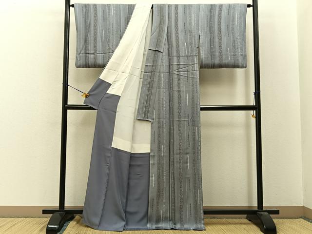 平和屋着物■上質な小紋 絞り 吉祥花間道 正絹 逸品 BAAY8164hj