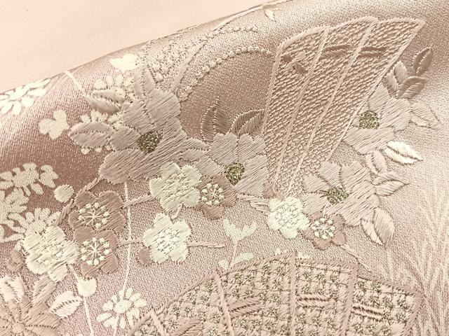 平和屋着物■訪問着 刺繍 檜扇花文 暈し染め 銀糸 正絹 逸品 BAAY8168hj