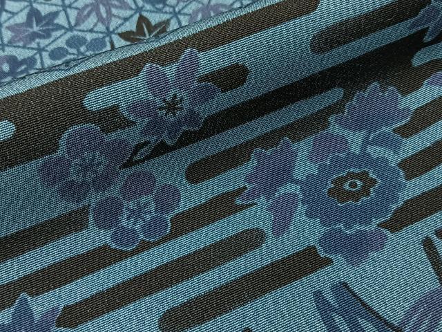 平和屋着物■上質な小紋 松竹梅 横段花鳥文 正絹 逸品 BAAY8178hj