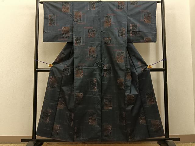 平和屋着物■本場大島紬 7マルキ 色紙重ね花文 正絹 逸品 BAAY8185hj