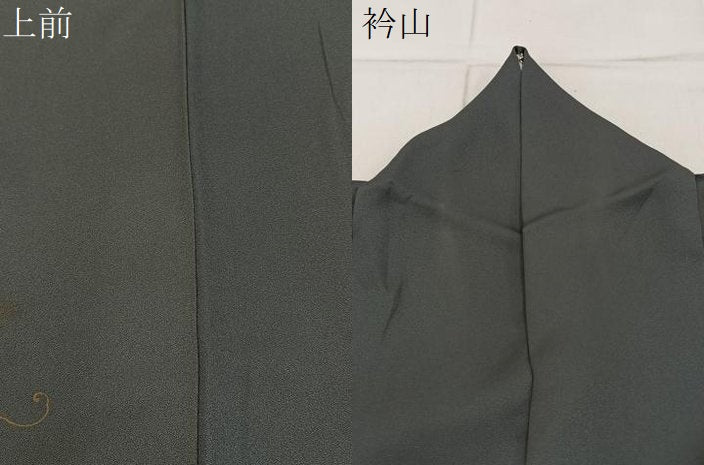 平和屋着物●訪問着 竹屋町刺繍 松蔦の葉文 金銀彩 正絹 逸品 BAAY8187hj