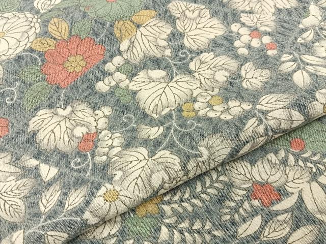 平和屋着物●上質な小紋 辻が花 鬼しぼ縮緬 反端付き 正絹 逸品 未使用 BAAY8191hj