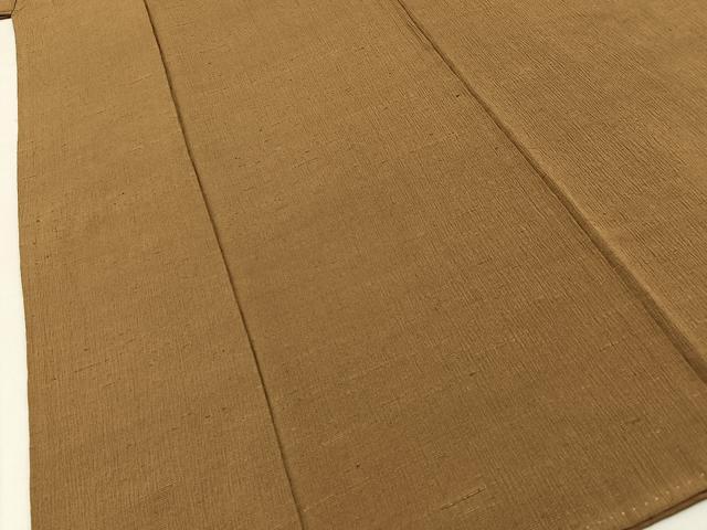 平和屋着物●上質な紬 色無地 芝翫茶色 正絹 逸品 BAAY8223hj