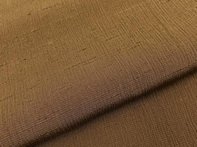 平和屋着物●上質な紬 色無地 芝翫茶色 正絹 逸品 BAAY8223hj