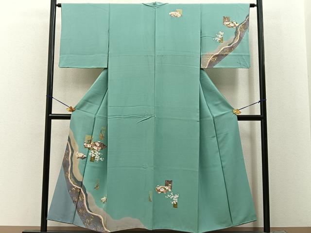 平和屋着物■訪問着 地紙草花文 金彩 正絹 逸品 BAAY8225hj