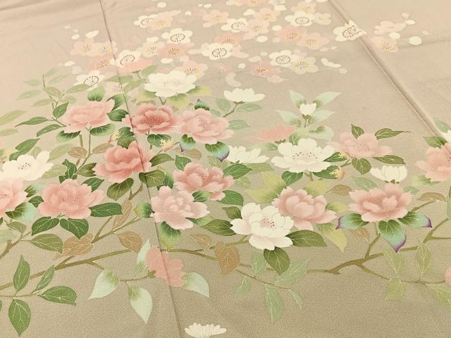 平和屋着物●訪問着 友禅 作家物 枝花文 暈し染め 正絹 逸品 BAAY8258hj