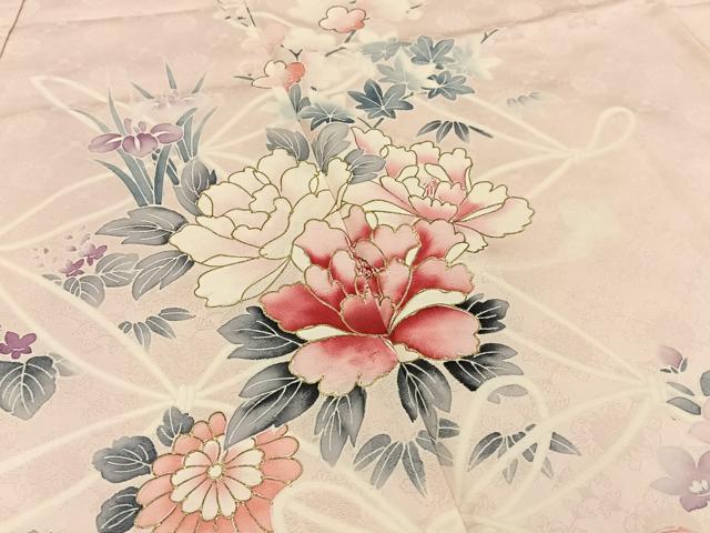 平和屋着物■訪問着 結び紐花文 金彩 正絹 逸品 BAAY8267hj