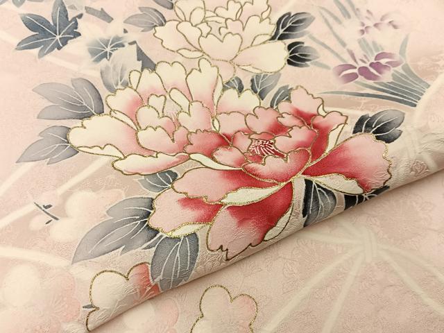 平和屋着物■訪問着 結び紐花文 金彩 正絹 逸品 BAAY8267hj