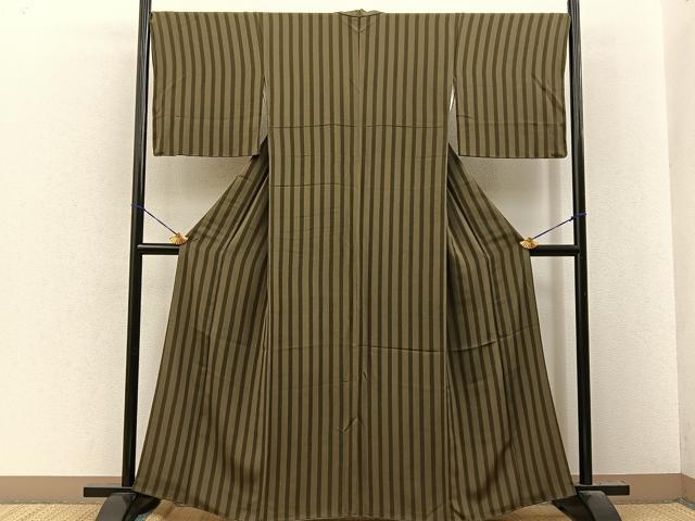 平和屋着物●上質な小紋 間道 鬼しぼ縮緬 正絹 逸品 BAAY8280hj