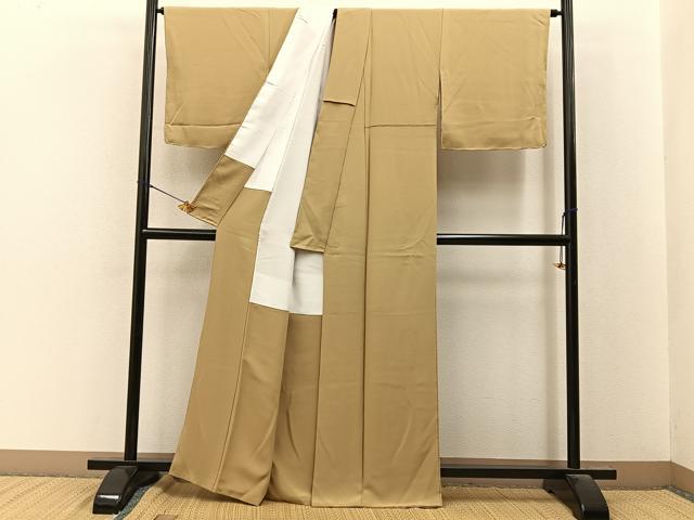 平和屋着物●上質な色無地 桑染色 正絹 逸品 未使用 BAAY8292hj