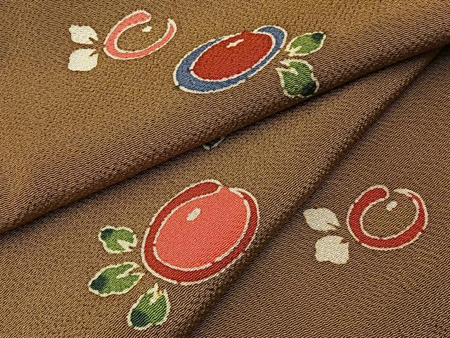 平和屋着物●上質な小紋 型染め 万寿菊 鬼しぼ縮緬 正絹 逸品 BAAY8296hj