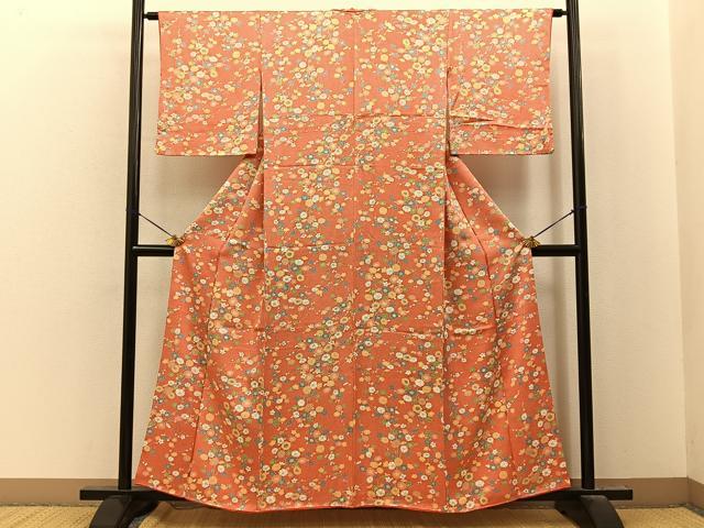 平和屋着物■上質な小紋 枝梅文 正絹 逸品 BAAY8305hj