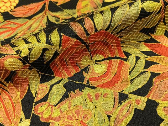 平和屋着物■上質な小紋 花鳥文 黒地 正絹 逸品 BAAY8306hj