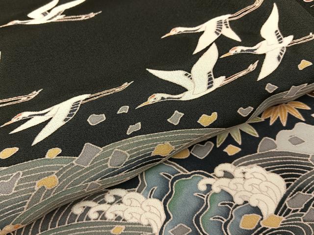 平和屋着物●豪華黒留袖 友禅 作家物 松竹梅 飛鶴風景文 正絹 逸品 未使用 BAAY8309hj