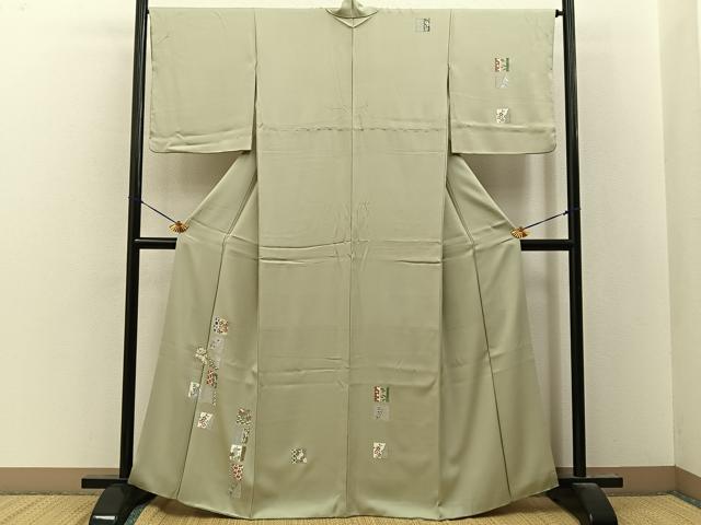 平和屋着物●訪問着 色紙吉祥花文 金彩 正絹 逸品 BAAY8311hj