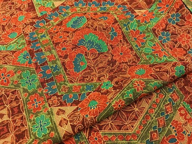 平和屋着物■上質な小紋 紬地 亀甲花唐草文 正絹 逸品 未使用 BAAY8321hj
