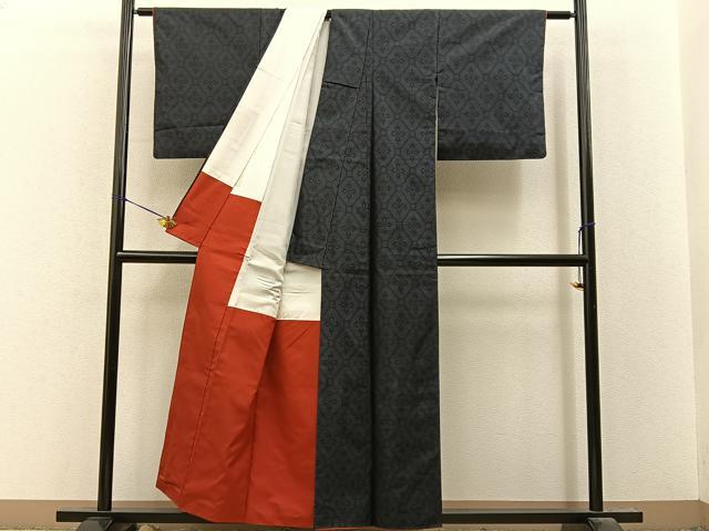 平和屋着物■本場大島紬 蜀江花菱文 正絹 逸品 BAAY8324hj