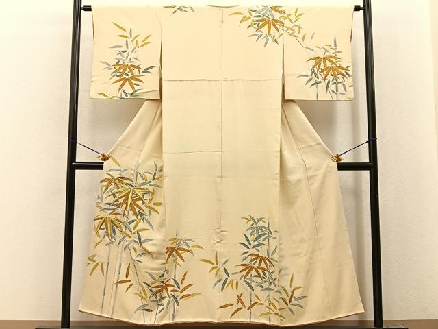 平和屋着物■訪問着 刺繍 笹 金彩 正絹 逸品 BAAY8330hj