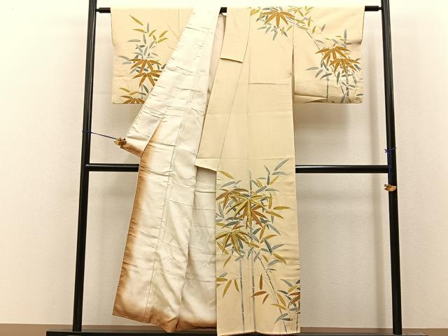 平和屋着物■訪問着 刺繍 笹 金彩 正絹 逸品 BAAY8330hj