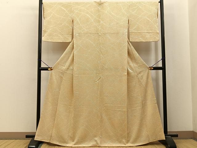 平和屋着物■上質な小紋 総絞り 抽象文様 正絹 逸品 BAAY8337hj