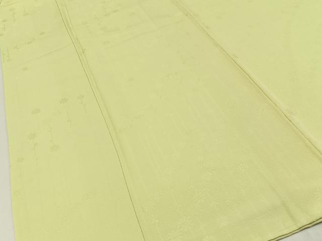 平和屋着物■上質な色無地 花地紋 淡黄色 正絹 逸品 未使用 BAAY8339hj
