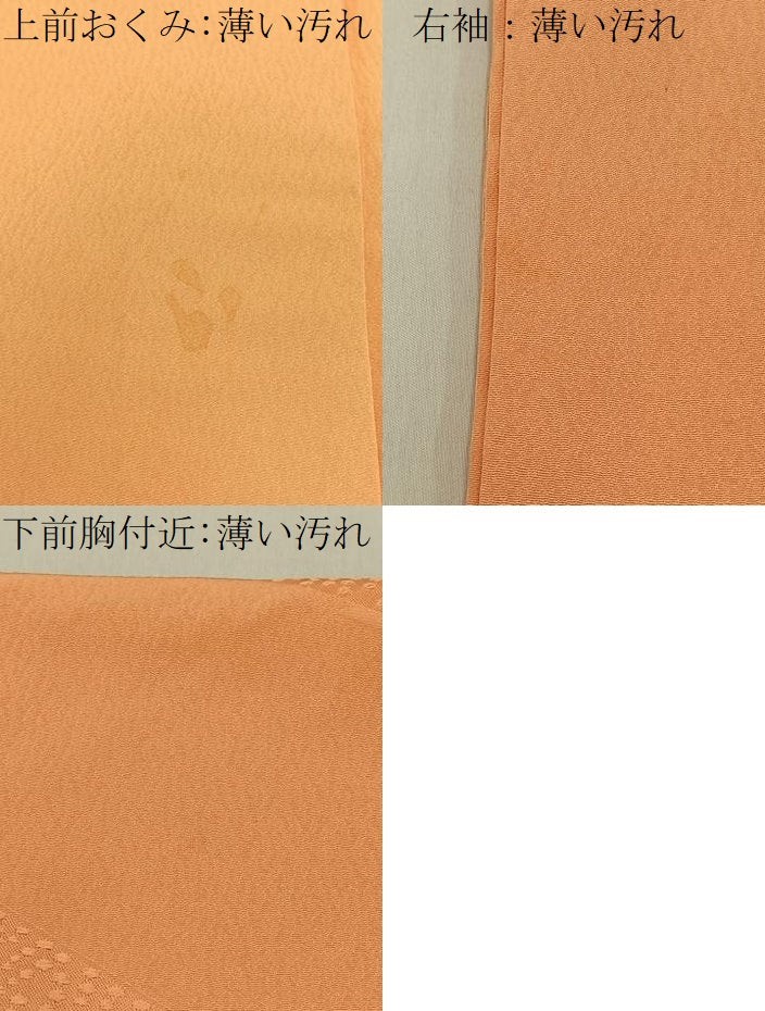 平和屋着物■上質な色無地 菱地紋 洒落柿色 正絹 逸品 BAAY8345hj