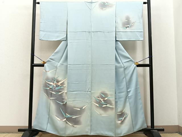 平和屋着物■訪問着 舞蝶文 暈し染め 金彩 正絹 逸品 BAAY8357hj