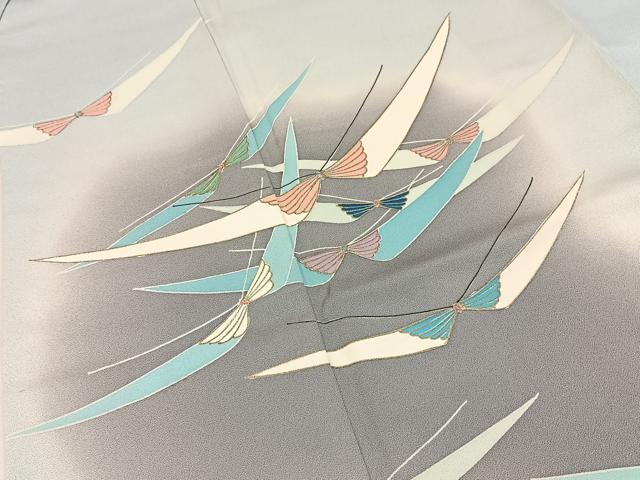平和屋着物■訪問着 舞蝶文 暈し染め 金彩 正絹 逸品 BAAY8357hj