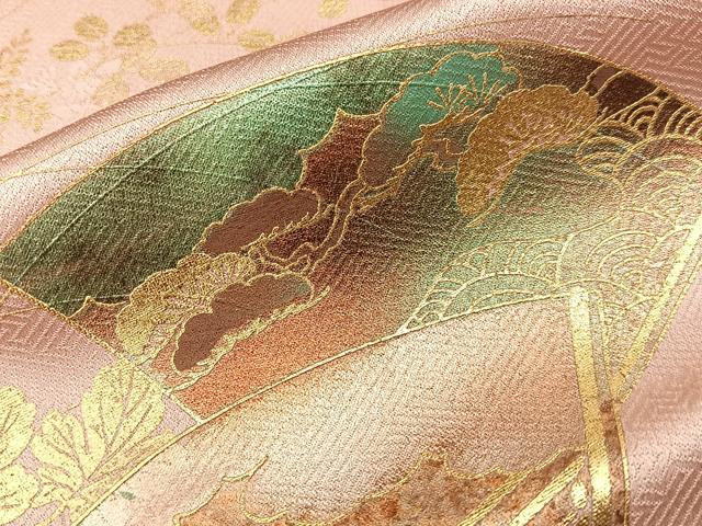平和屋着物■訪問着 扇面草花文 暈し染め 金彩 正絹 逸品 BAAY8358hj