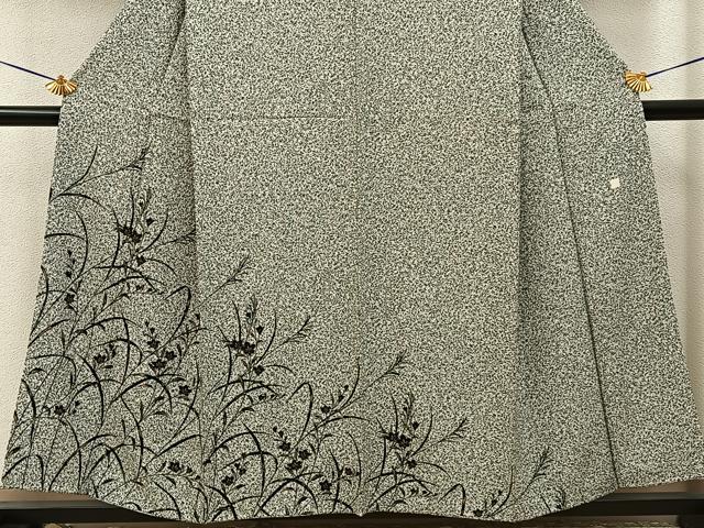 平和屋着物■訪問着 桔梗 たたき染め 黒地 金彩 正絹 逸品 未使用 BAAY8362hj