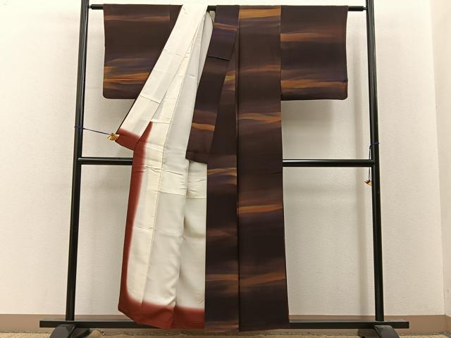 平和屋着物■上質な小紋 霞文 正絹 逸品 BAAY8365hj