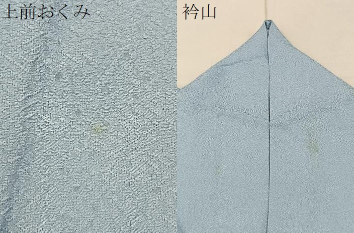 平和屋着物●上質な色無地 作家物 京草木染 紗綾形地紋 水色 正絹 逸品 BAAY8380hj