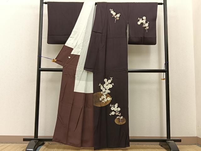 平和屋着物■訪問着 流水菊文 金彩 正絹 逸品 BAAY8381hj