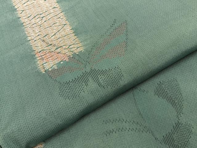 平和屋着物■上質な紬 杢目絞り 舞蝶文 正絹 逸品 未使用 BAAY8388hj