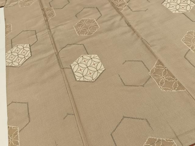 平和屋着物■上質な紬 亀甲七宝文 正絹 逸品 BAAY8391hj
