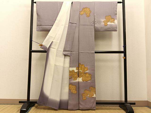 平和屋着物■訪問着 刺繍 松 金彩 正絹 逸品 BAAY8392hj