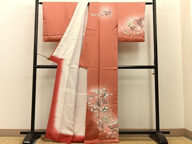 平和屋着物■訪問着 陶器花文 暈し染め 金銀彩 正絹 逸品 BAAY8405hj