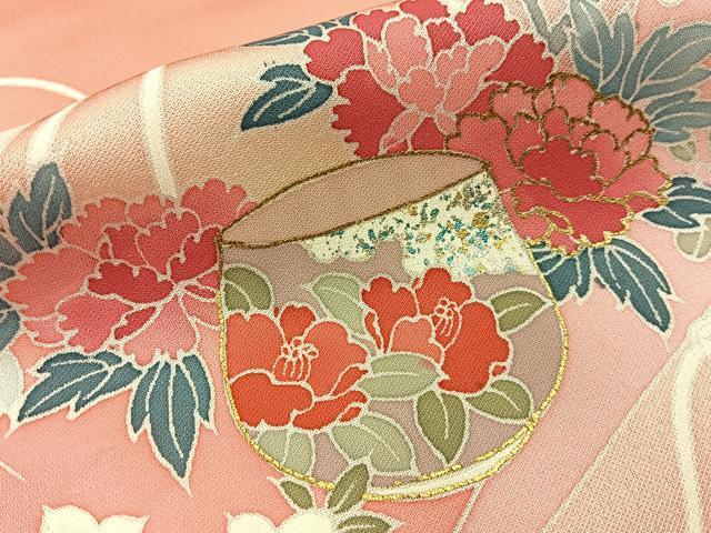 平和屋着物■訪問着 陶器花文 暈し染め 金銀彩 正絹 逸品 BAAY8405hj
