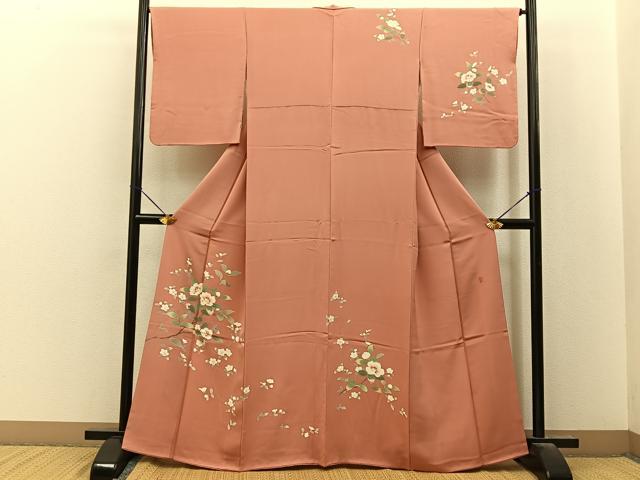 平和屋着物●訪問着 友禅 作家物 白椿 正絹 逸品 BAAY8406hj