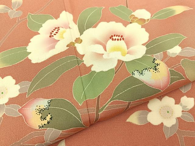 平和屋着物●訪問着 友禅 作家物 白椿 正絹 逸品 BAAY8406hj