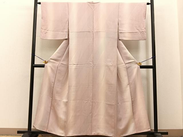 平和屋着物■上質な小紋 縞 暈し染め 正絹 逸品 BAAY8431hj